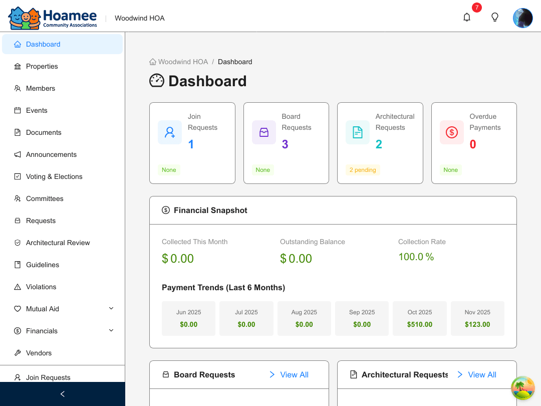 Hoamee Dashboard Preview